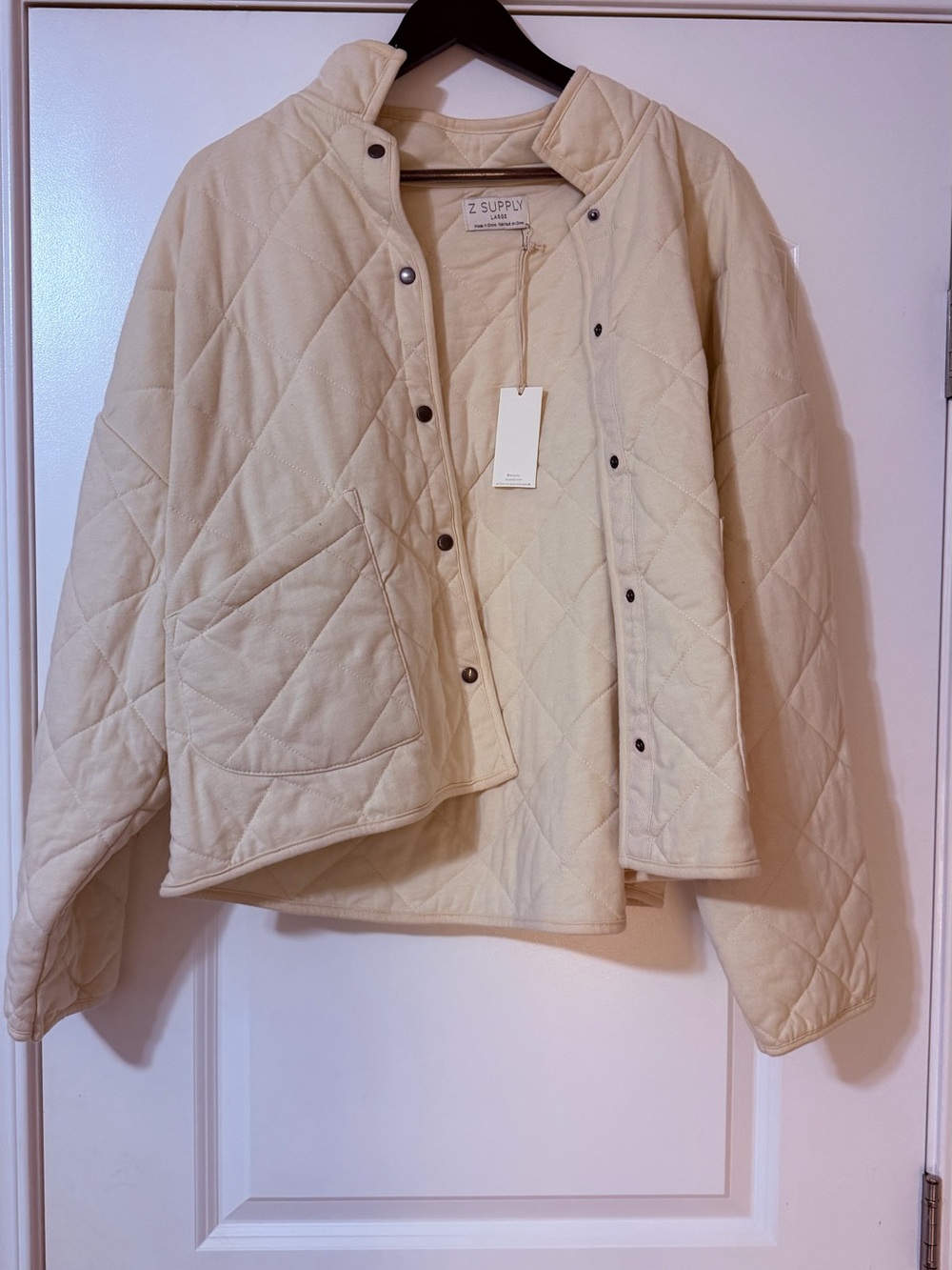 Z Supply Quilted Cream Puffer Jacket